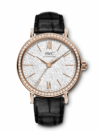 IWC Portofino 34 Rose Gold / Diamond / Silver-Embossed / Santoni IW3574-06 (IW357406)